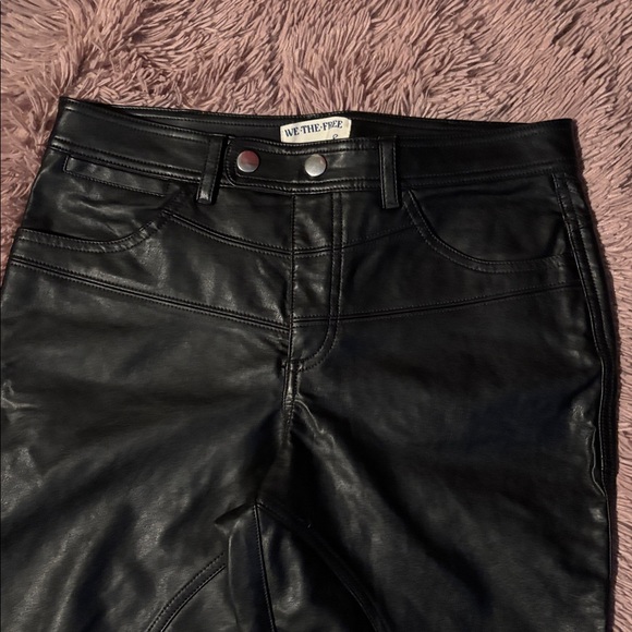 We The Free Black Leather Trousers - Picture 2 of 9
